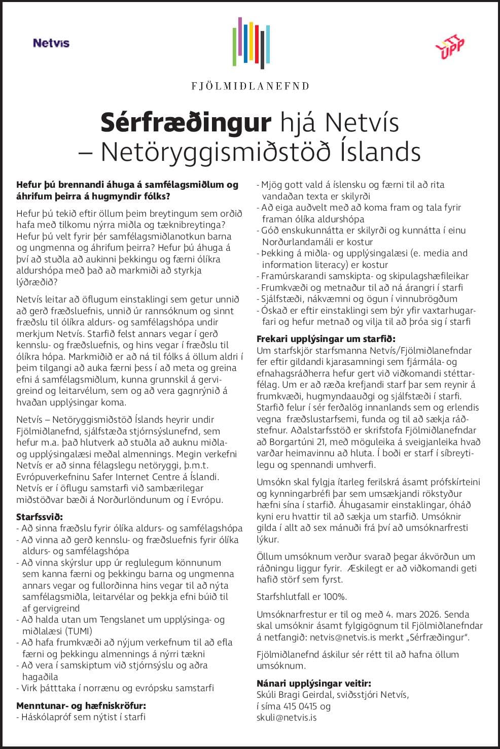 Sérfræðingur hjá Netvís