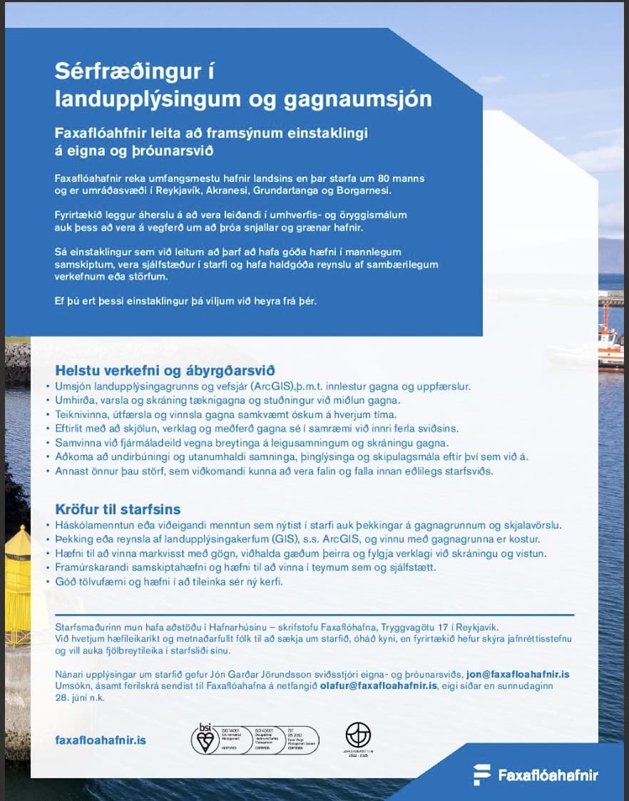 Sérfræðingur í landupplýsingum og gagnaumsjó